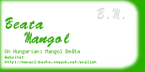 beata mangol business card