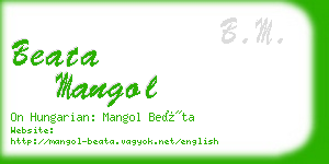 beata mangol business card